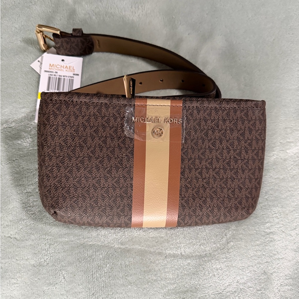 Michael Kors Brown with logo belt bag